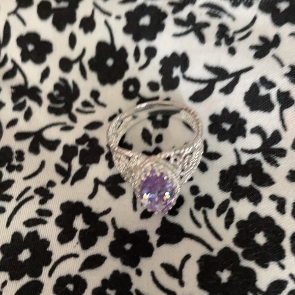 Marquis amethyst promise ring, size 8, elegant style - Picture 3 of 8